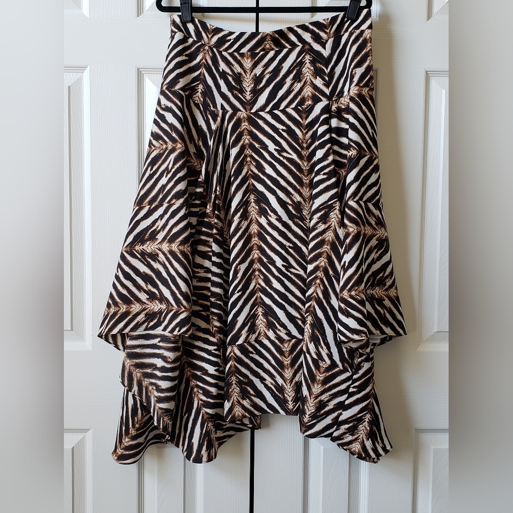 Calvin Klein Animal Print Skirt - Black and Brown